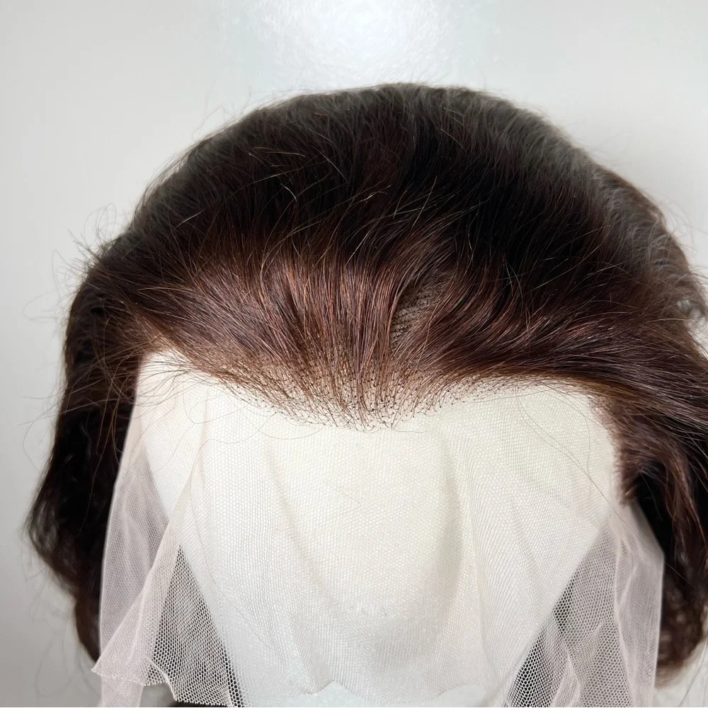 Chocolate Brown Human Hair Body Wave Lace Front 26 Inch Wig